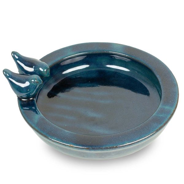 Vogeltränke Keramik blau/türkis Esschert Design rund