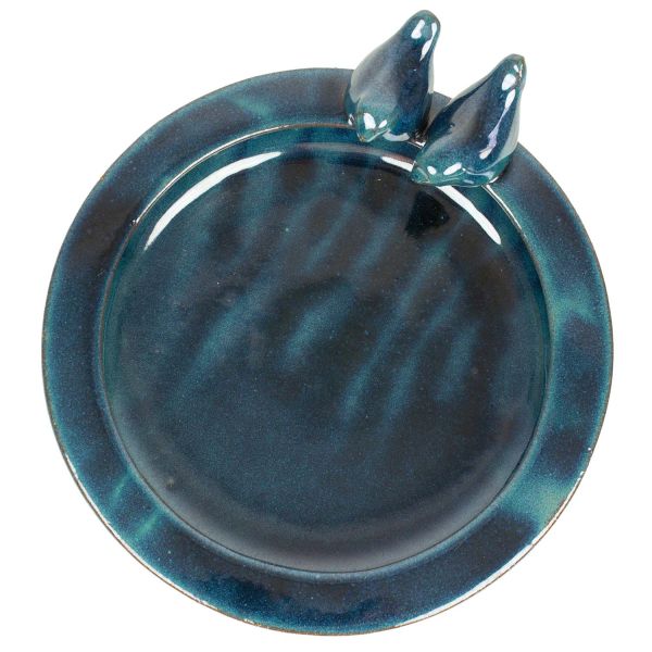 Vogeltränke Keramik blau/türkis Esschert Design rund