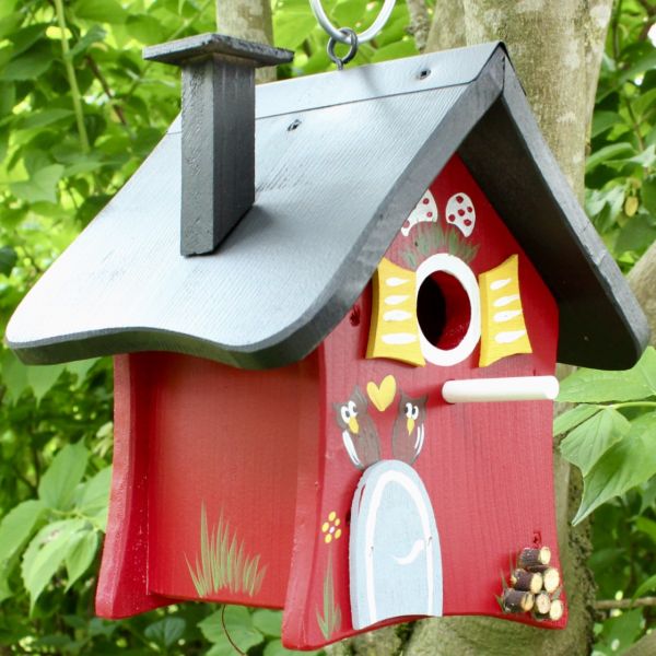Vogelvilla Nistkasten  Waldhütte "Rendezvous" rot