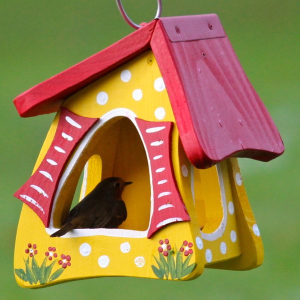 Vogelvilla Futterhaus Tupfen gelb