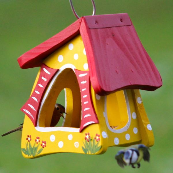 Vogelvilla Futterhaus Tupfen gelb