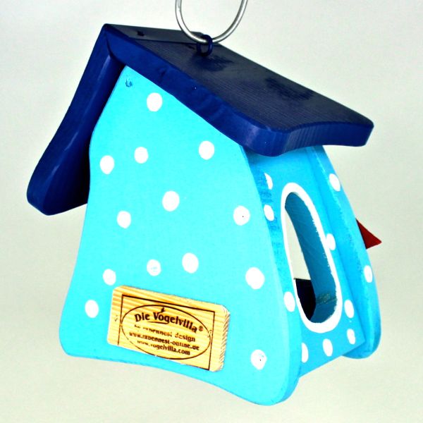 Vogelvilla Futterhaus Tupfen hellblau