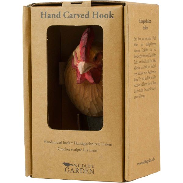 Wildlife Garden Haken Henne handgeschnitzt