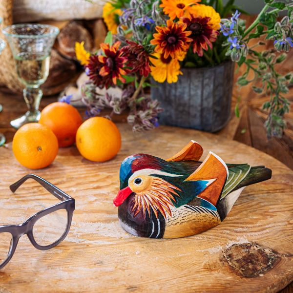 Mandarinente handgeschnitzt