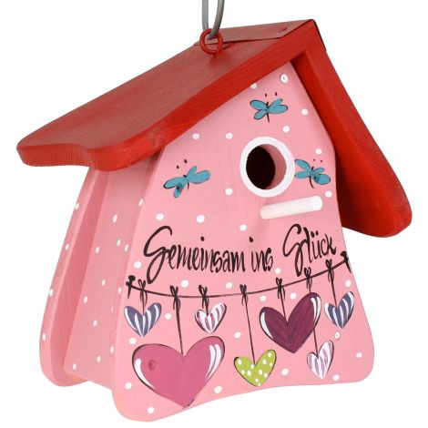 Vogelvilla Nistkasten "Gemeinsam ins Glück" rosa