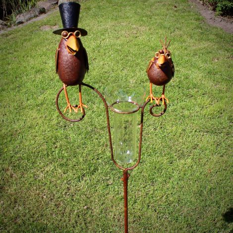 Regenmesser Raben auf Stab