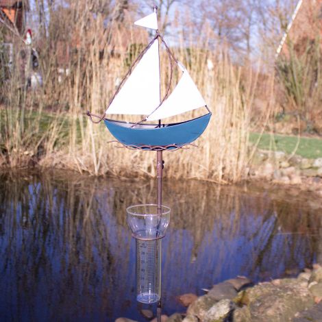 Regenmesser Segelboot blau