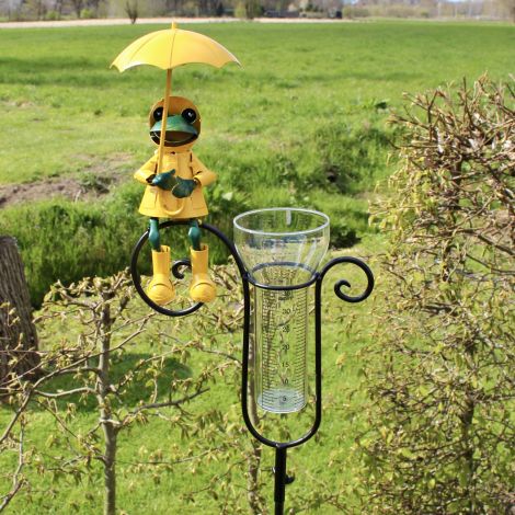 Regenmesser sitzender Frosch  im Ostfriesen-Nerz