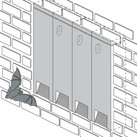 Schwegler Fledermaus-Fassadenröhre 2FR Reihenbildung zum Einbau in Wände