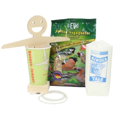 Vogelfutter selber machen-Set Bungee Jumper mit Vogelfutter Rindertalg