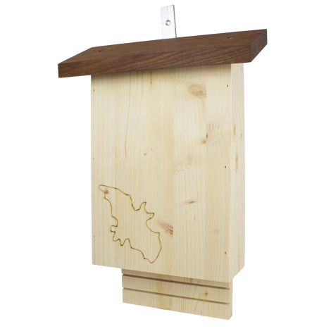 Fledermauskasten aus Holz mit Thermoholzdach