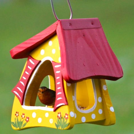 Vogelvilla Futterhaus Tupfen gelb