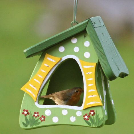 Vogelvilla Futterhaus Tupfen grün