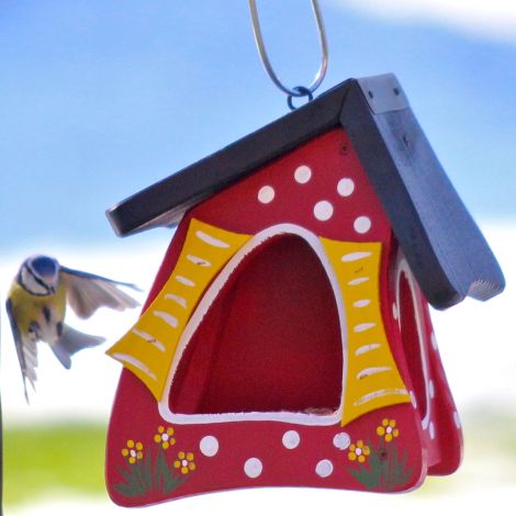 Vogelvilla Futterhaus Tupfen rot