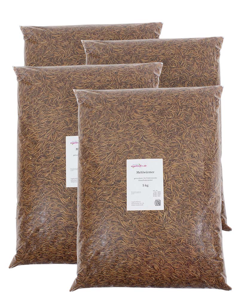 Mehlwürmer getrocknet - Packungsgröße 20 kg