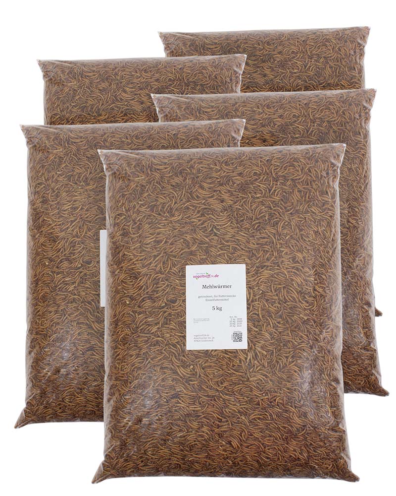 Mehlwürmer getrocknet - Packungsgröße 25 kg