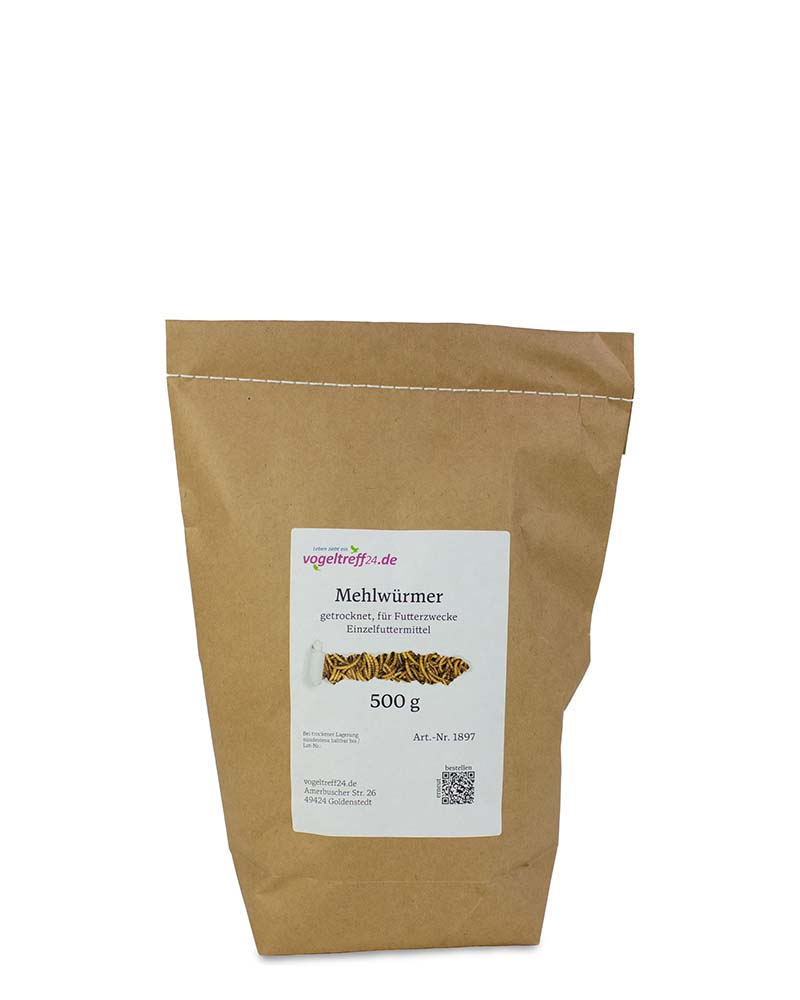 Mehlwürmer getrocknet - Packungsgröße 500 g